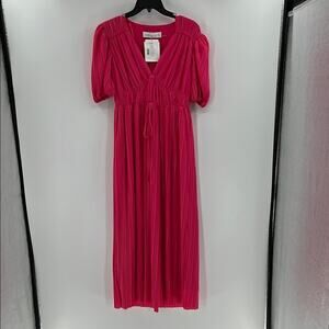Endless Rose V-neck Puff Sleeve Maxi Dress - Pink - Small - New with tags